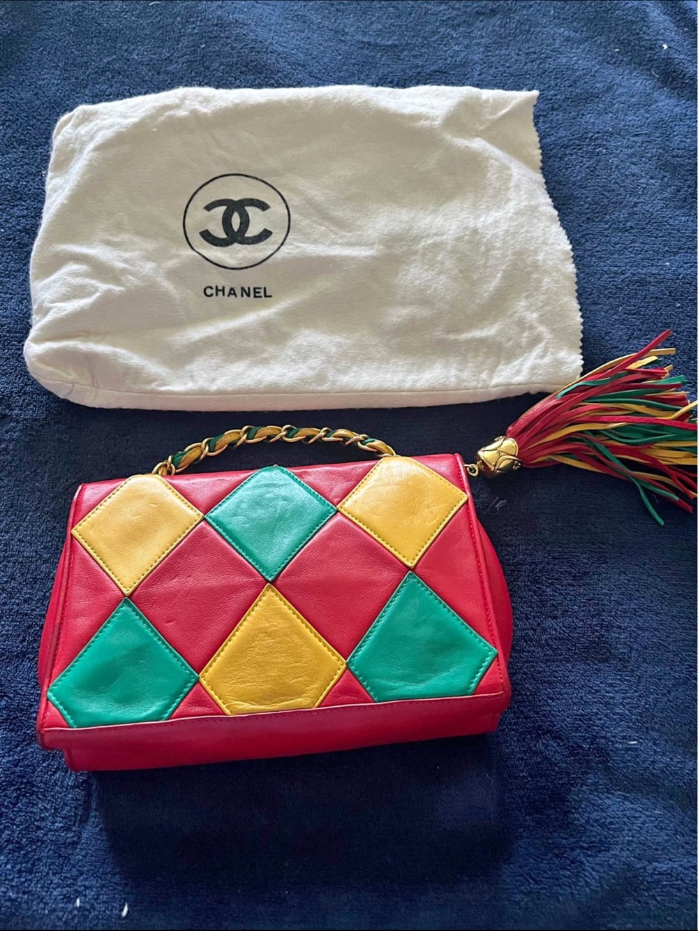Vintage Chanel Harlequin Tassel Bag